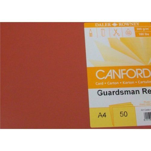 Daler-Rowney Canford A4 Card - Guards Red (50 Sheets)