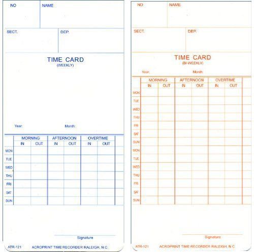 Acroprint 09-9110-000 Payroll Recorder Time Cards ATR121, For the ATR120 Time C