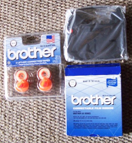 2 brother lift-off  correctable tapes with  a typewriter black film ribbon- new for sale