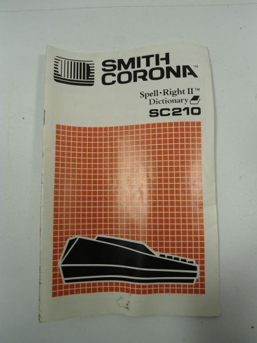 Smith Corona Typewriter Spell Right II Dictionary Manual SC210 27 Pages
