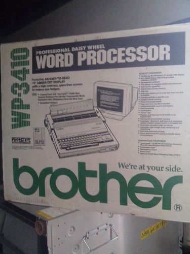 BROTHER Brand Electronic Typewriter &amp; Word Processor # WP-3410 in box with crt