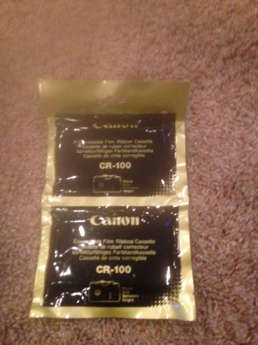 2 pack genuine canon cr-100 black correctable film ribbon cassette - new, sealed for sale