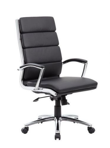 B9471 BOSS BLACK EXECUTIVE CARESSOFTPLUS OFFICE CHAIR WITH METAL CHROME FINISH