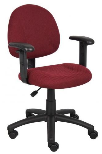 B316 boss burgundy deluxe posture office task chair with adjustable arms for sale