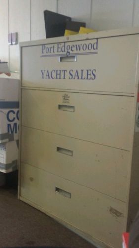 Large Used Tan File Cabinet With 4 Drawers