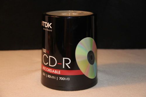 TDK CD-R 100pk Recordable 52x/ 80min/ 700MB