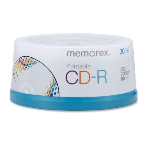 Memorex CD Recordable Media - CD-R - 52x -700 MB -30 Pack - 120mm1.33Hr