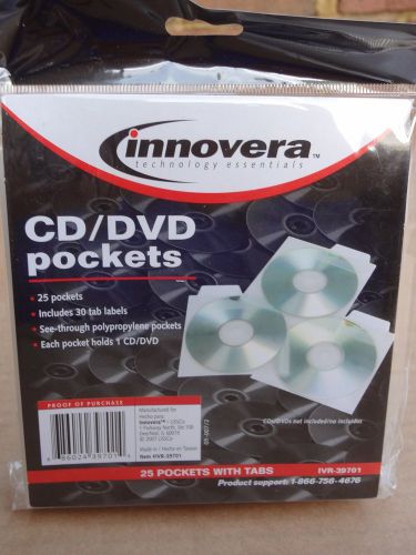 Innovera CD/DVD Pockets - 25 Count (Item #  IVR-39701) *New*