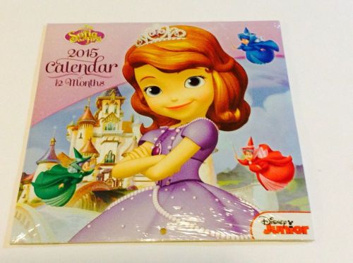 New disney junior sofia the first 12 month 2015 wall colorful calendar for sale