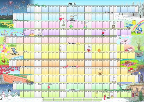 A2 size - 2015 illustrated wall planner / calendar / poster for sale