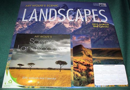 2015 Wall Calendar 16 Month TV`s Travel Guide Art Wolf Landscapes Scenery 3 Free