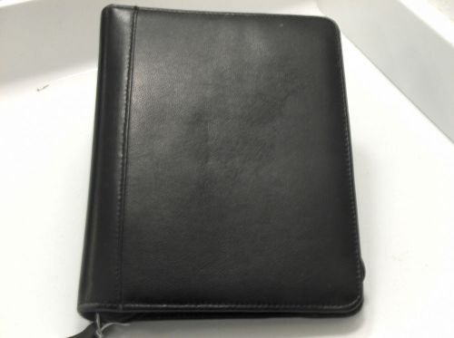 Franklin Covey Classic Black 7 1 1/2 Silver Rings Top Grain Leather Binder
