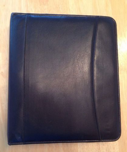 FRANKLIN COVEY BLACK LEATHER CLASSIC SIZE BINDER PRE-OWNED GOOD CONDITION