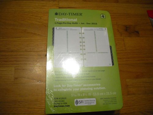 New 2015 Day Timer One-Page-Per-Day Classic Refill, Size 4, 5 1/2&#034; x 8 1/2&#034; 120