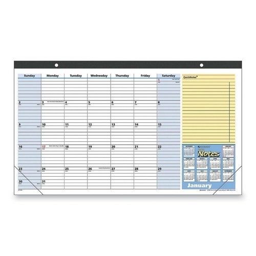 Quick Note Desk/Wall Calendar, Jan-Jan 13 Month, 17-3/4&#034;x10-7/8&#034;, 2013