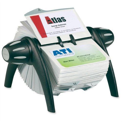 Visifix flip rotary business card file - 200 card - 25 printed a-z - (241701) for sale