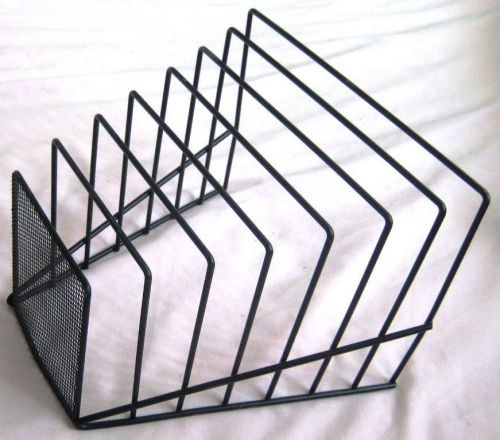 Black Metal Wire Office Basket 3 Sided &amp; Mesh Desk in/out Papers Documents,Mail