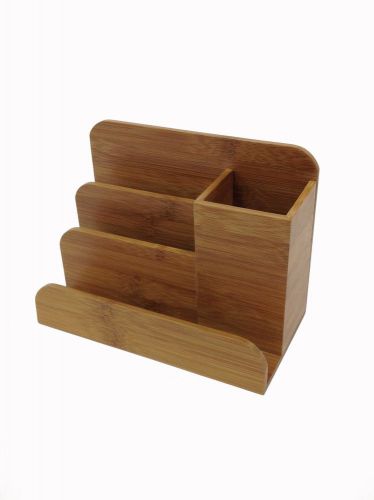 Buddy Products 4-Compartment Bamboo Desk Organizer, 3.5 x 5 x 6.8 Inches (BB-...