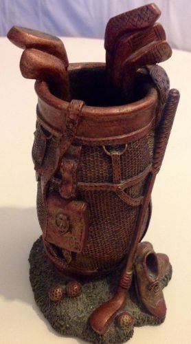GOLF BAG HAT SHOE  AND BALL PENCIL HOLDER