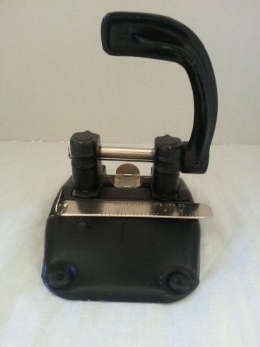 Vintage Master Products Industrial Black 2 Two Hole Paper Punch Model 3275B