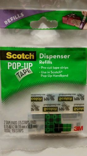 Brand New! Scotch Brand .75 in x 2 in pop up tape dispenser refill. 2 in pack