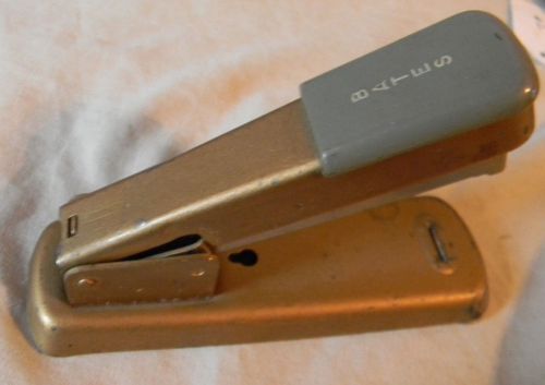 Vintage Bates Gold Small Stapler Metal Heavy Duty retro mcm
