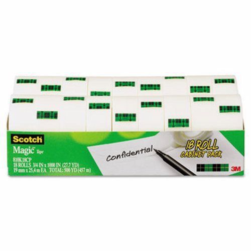 Scotch magic tape 18 roll cabinet pack, bulk pack (mmm810k18cp) for sale
