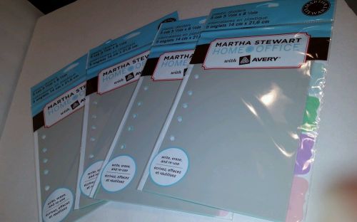 Lot 20 Martha Stewart 5-Tab Plastic Dividers Size 8 .5&#034; x 5.5&#034; Multi-color