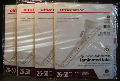 4- Office Depot (Avery 11372) Divider sets 26-50 tab/for Binding/legal exhibit