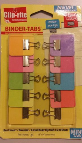 Clip-rite Binder-Tabs X-Small 10 Assorted Solid Colors