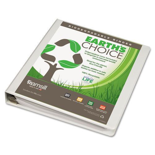 Earth&#039;s choice biodegradable angle-d ring view binder, 1&#034; capacity, white for sale