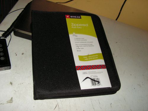 Smead Manufacturing Company 85840 Nylon Covered Zipper Pad Folio - Black
