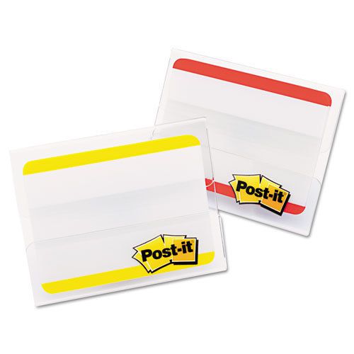 Durable file tabs, 2 x 1 1/2, striped, red/yellow, 24/pk for sale