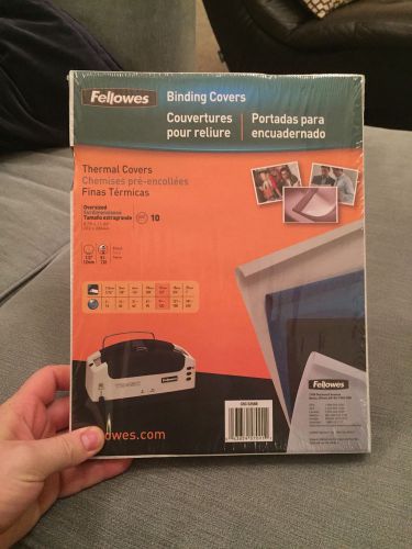 Fellowes 1/2&#034; Black Linen Thermal Binding Covers - 10pk 91-120 pages 12mm 1/2&#034;