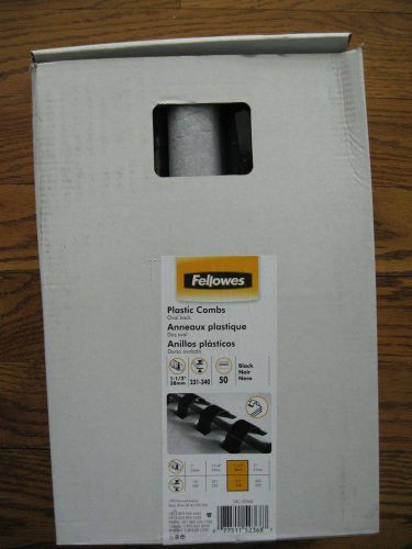 Fellowes Premium 1-1/2&#034; Black Plastic Binding Combs - CRC 52368