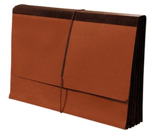 25 - Red Expanding Width File Folder Wallet Legal Size W/Elastic Cord.