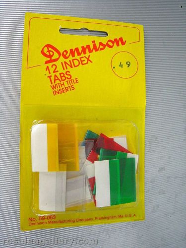 Vintage box of Dennison 12 Index Tabs No.59-063-NIP