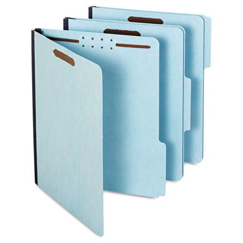 Folders, two inch expansion, two fasteners, 1/3 cut, letter, light blue, 25/box for sale