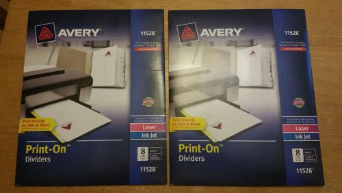 Avery Print-On Tab Sheets Dividers White 8 16 Tab 2 Packages New Laser Ink Jet