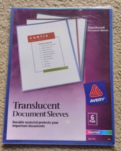 AVERY 72251 TRANSLUCENT DOCUMENT SLEEVES 6 PACK - Assorted