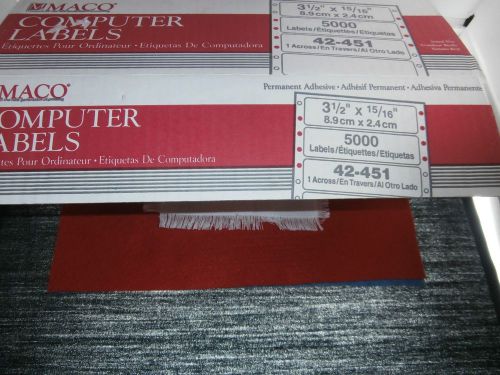 Maco computer labels 31/2&#034; x  15/16&#034; qty 4900 pc.  # 42-451 for sale