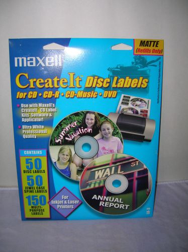 Maxell Disc Labels Create It Disc Labels 50 Disc, 50 case &amp; 150 general, LK-3