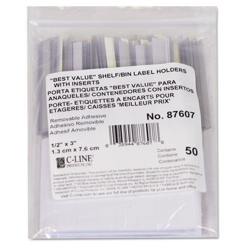 Label Holders, Top Load, 3 x 1/2, Clear, 50/Pack
