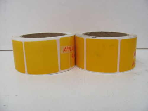 LOT OF 2 ASL KP122418 YELLOW LABELS ROLL OF 500 2&#034; X 2&#034; NNB!!!
