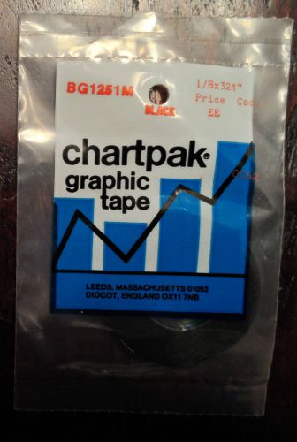 Chartpak BG1251M Graphic Tape 1/8&#034; x 324&#034; BLACK sealed new