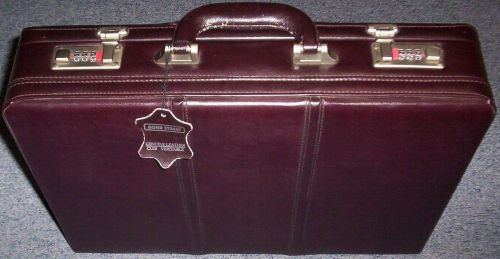 Bond Street Genuine Leather Attache Case,Burgundy-NEW-NR