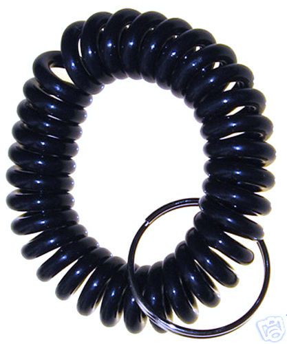 New Wrist Coil Key Chain Key Ring Holder - Color Black