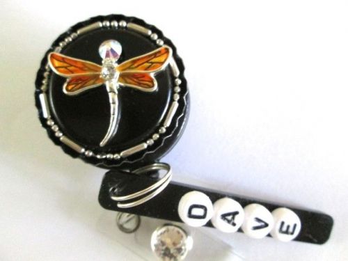 DRAGON FLY ORG ID BADGE RETRACT REEL PERSONALIZED NURSE,MEDICAL, OFFICE,CASINO