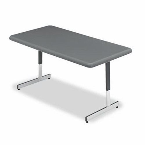 Iceberg Adjustable Height Tables, 60w x 30d x 21-31h, Charcoal (ICE65727)