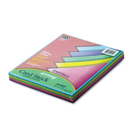 Pacon Array Card Stock, 65lb, Asstd Pastel Colors, Letter, 100 Shts/Pk PAC101315